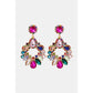 Zinc Alloy Frame Glass Stone Dangle Earrings