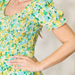 DOUBLE TAKE Smocked Scoop Neck Flounce Sleeve Mini Dress