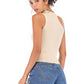 Asymmetrical Sleeveless Rib-Knit Top