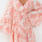 Smocked Floral Mini Dress with Flare Sleeves