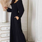 DOUBLE TAKE Black Square Neck Jumpsuit with Pockets