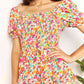 DOUBLE TAKE Smocked Sweetheart Neck Flounce Sleeve Mini Dress