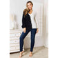 WOVEN RIGHT Contrast Button-Front V-Neck Cardigan