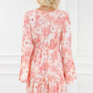 Smocked Floral Mini Dress with Flare Sleeves