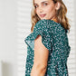 DOUBLE TAKE Short Flounce Sleeve Tiered Dress