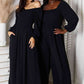 DOUBLE TAKE Black Square Neck Jumpsuit with Pockets