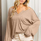 BiBi Taupe Exposed Seam Long Sleeve Top