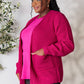 ZENANA Full Size Magenta Waffle-Knit Open Front Cardigan