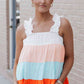 Color Block Ruffle Strap Tank