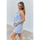 CULTURE CODE Let It Happen Full Size Double Flare Striped Romper in Cobalt Blue