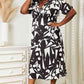 DOUBLE TAKE Printed Surplice Balloon Sleeve Dress