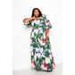 Robe boutonnée à manches bouffantes