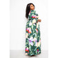 Robe boutonnée à manches bouffantes