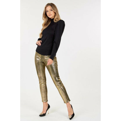 Gold Animal Skin Vinyl Ankle Pants