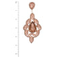Boucle d'oreille pendante en forme de larme avec strass