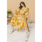 Flirty Printed Wrap Woven Midi Dress