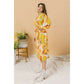 Flirty Printed Wrap Woven Midi Dress