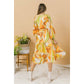 Flirty Printed Wrap Woven Midi Dress