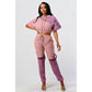 2 Piece Pants Set In Color Block with Hooded Top and Detachable Bottom Part
