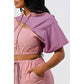 2 Piece Pants Set In Color Block with Hooded Top and Detachable Bottom Part