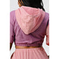 2 Piece Pants Set In Color Block with Hooded Top and Detachable Bottom Part