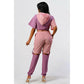 2 Piece Pants Set In Color Block with Hooded Top and Detachable Bottom Part
