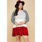 Plus Size Cute Polka Dot And Animal Print Contrast Swing Tiered Dress