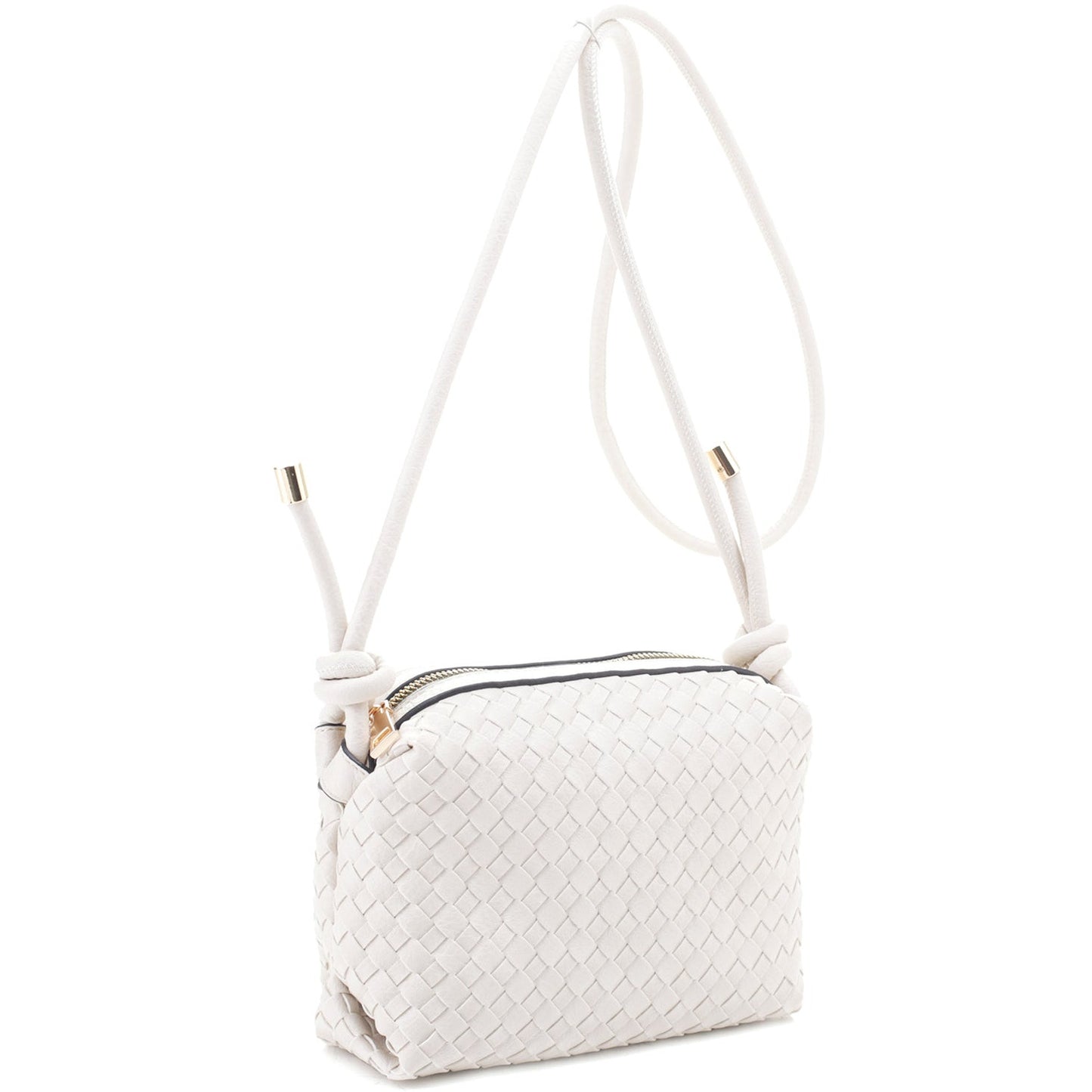 Sac à bandoulière zippé à texture tressée