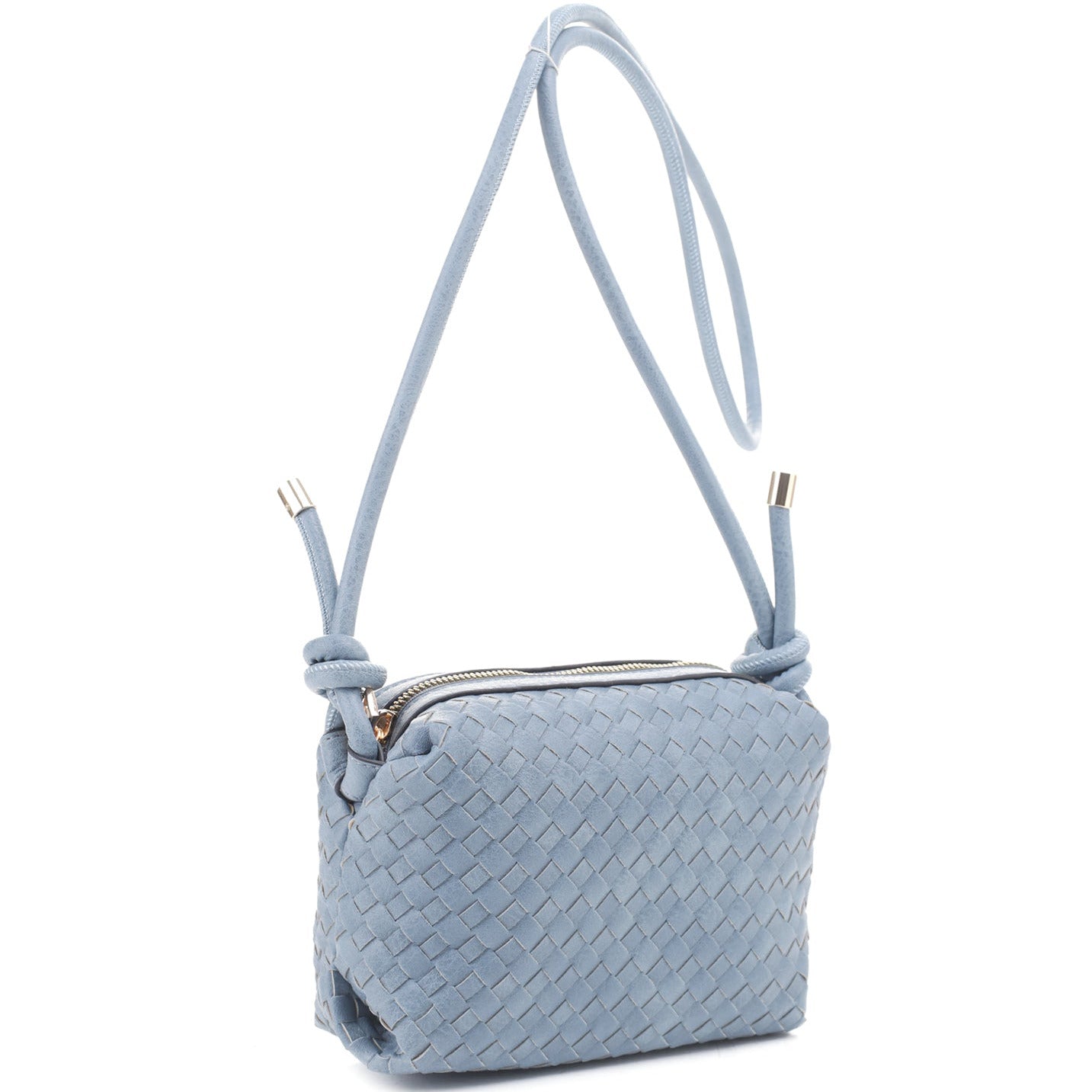 Sac à bandoulière zippé à texture tressée