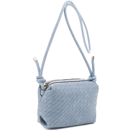 Sac à bandoulière zippé à texture tressée