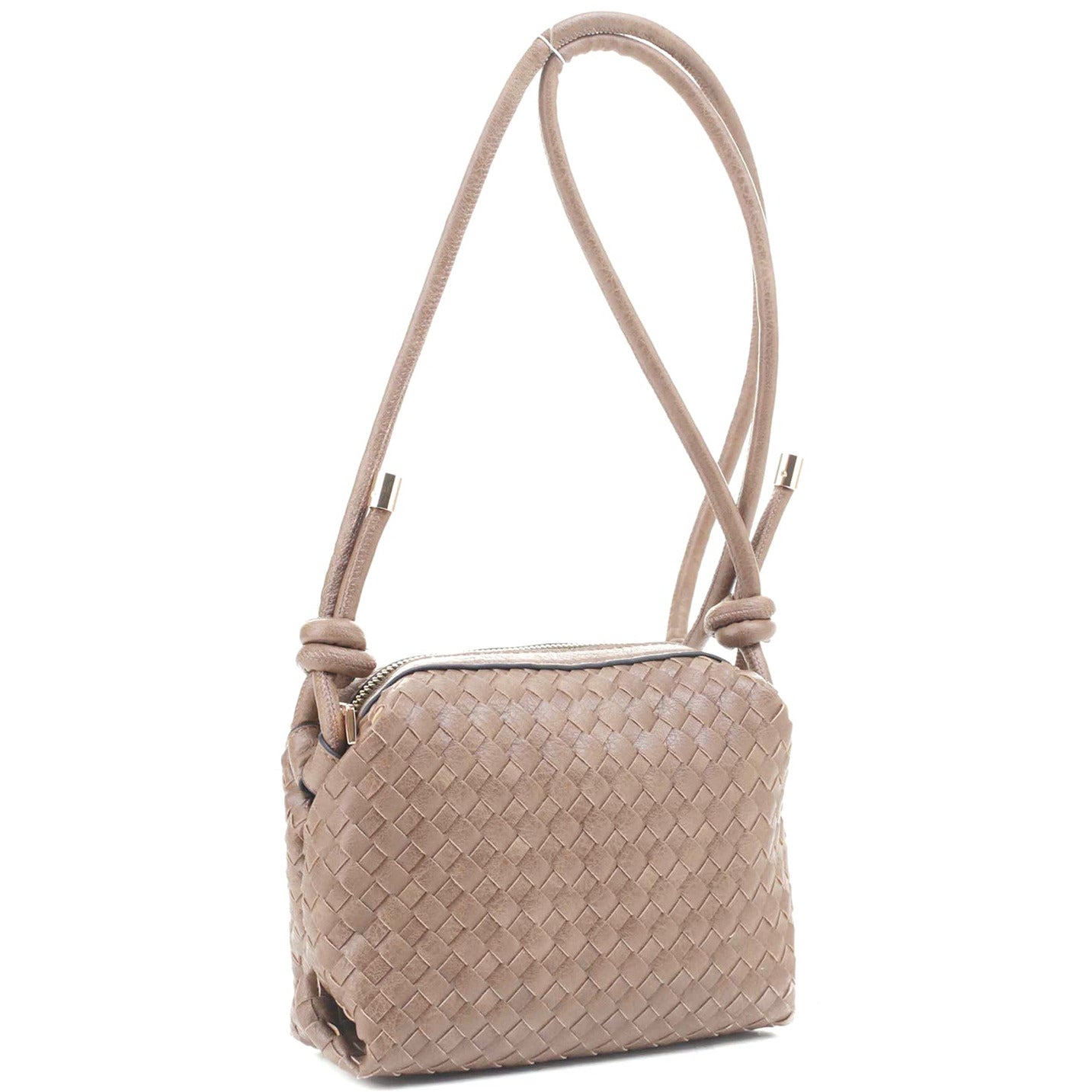 Sac à bandoulière zippé à texture tressée