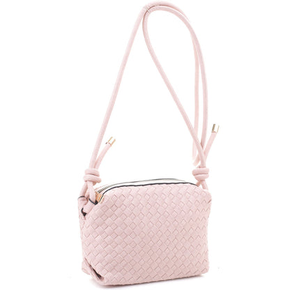 Sac à bandoulière zippé à texture tressée