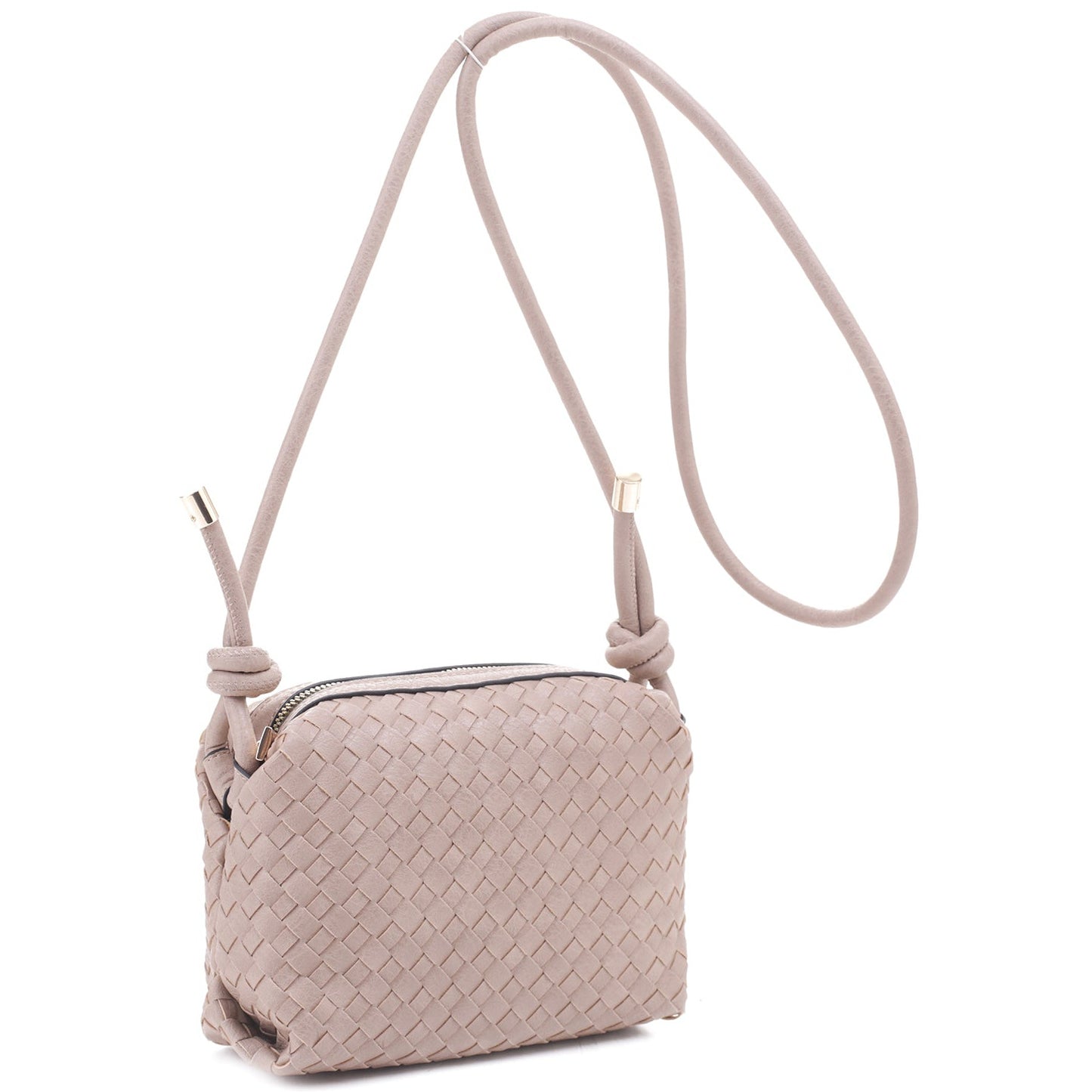 Sac à bandoulière zippé à texture tressée