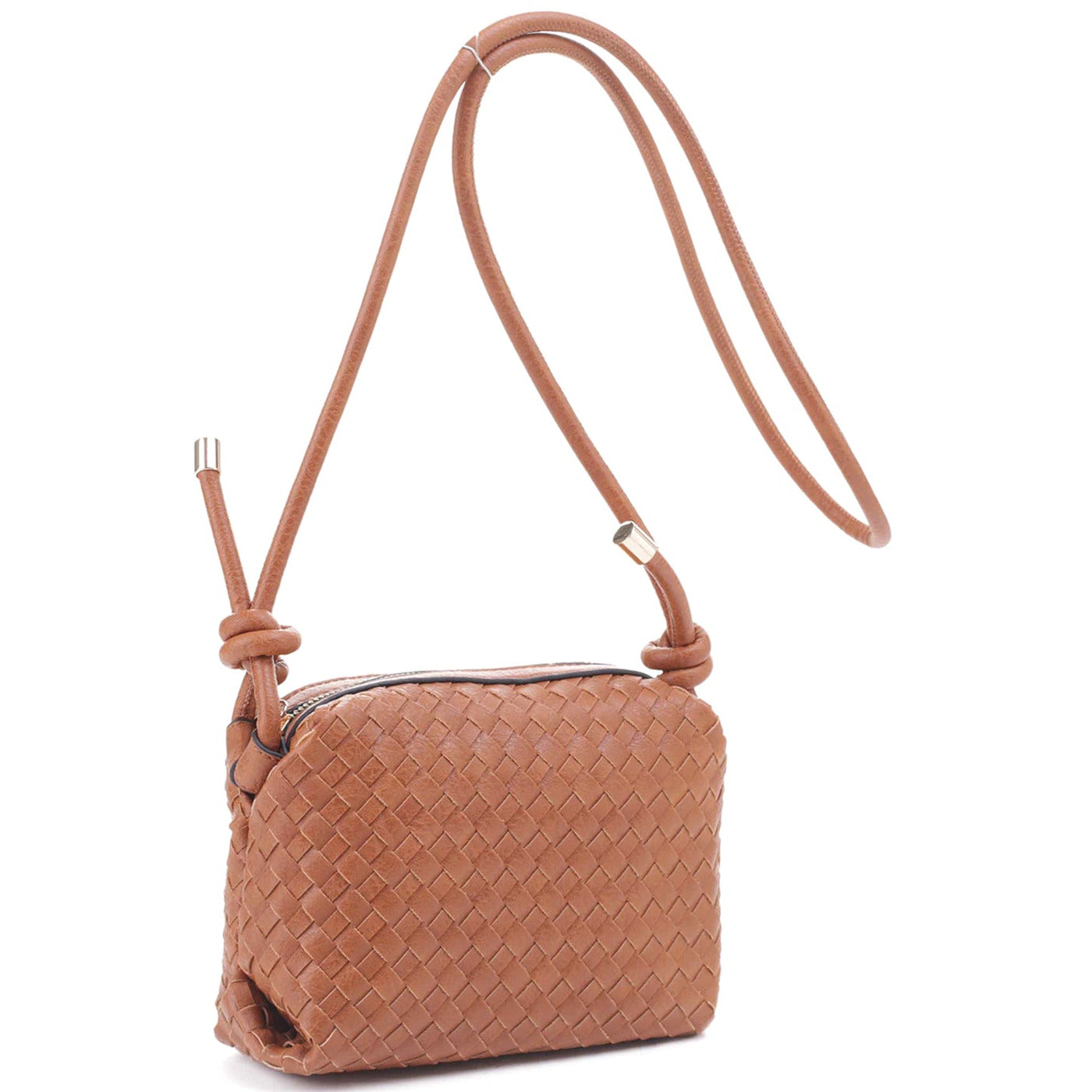 Sac à bandoulière zippé à texture tressée