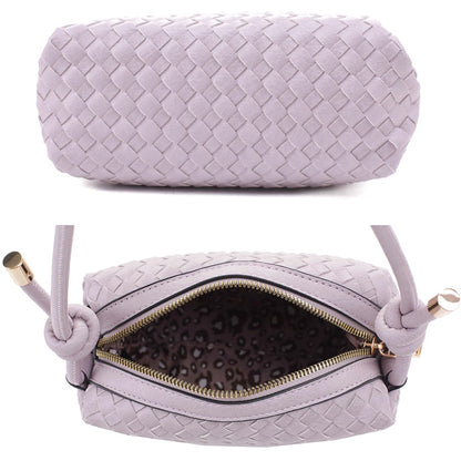 Sac à bandoulière zippé à texture tressée