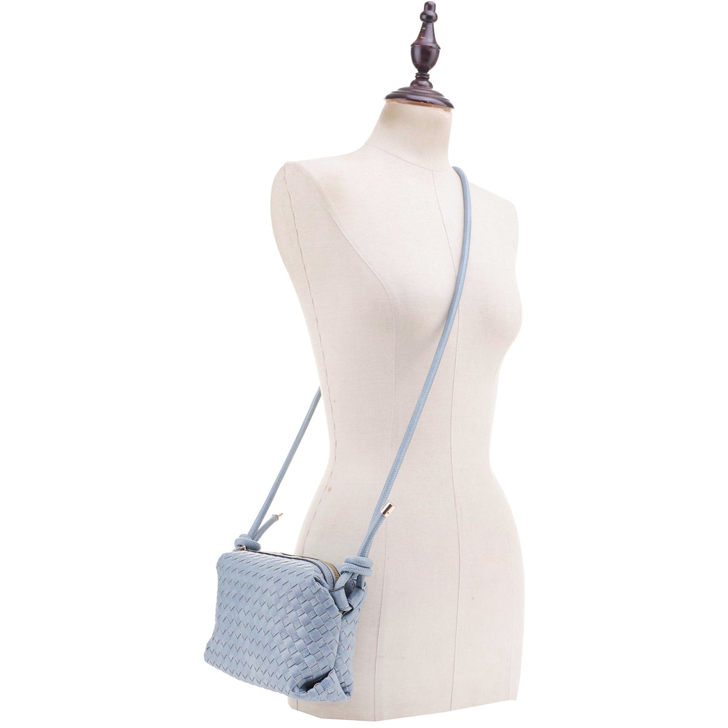 Sac à bandoulière zippé à texture tressée