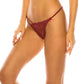 Red Rhubarb Floral Lace Thong
