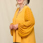 Woven And Textured Plus-size Chiffon Top With Voluminous Sheer Sleeves