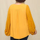 Woven And Textured Plus-size Chiffon Top With Voluminous Sheer Sleeves