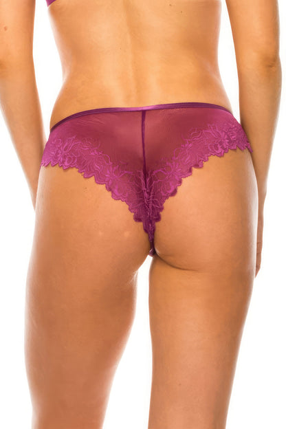 Sexy Purple Back Floral Lace Panty