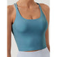 Solid Plain Crossed Back Sports Bra