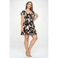 Plus Big Floral Front Tie Ruffle Mini Dress