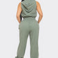 Zip-up Sleeveless Hooded Cargo Jumpsuit