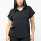 Button Down Pocket Loose Fit Top And Shorts Set