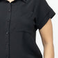 Button Down Pocket Loose Fit Top And Shorts Set
