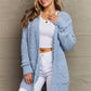 ZENANA Falling For You Full Size Open Front Popcorn Cardigan