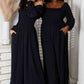 DOUBLE TAKE Black Square Neck Jumpsuit with Pockets