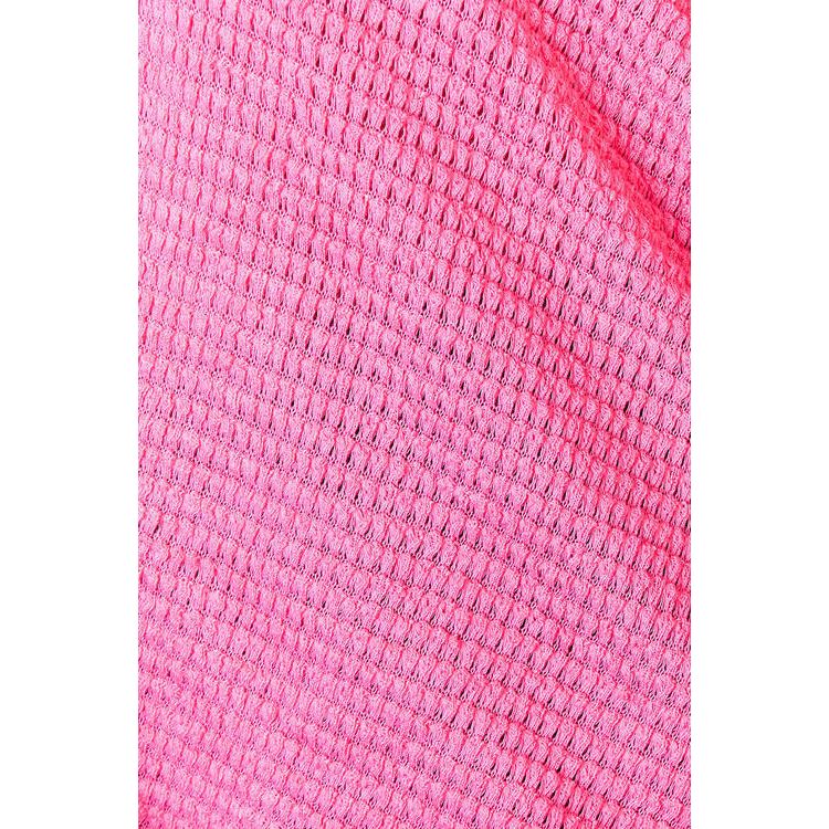 ZENANA Full Size Round Neck High-Low Slit Knit Top