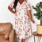 DOUBLE TAKE Printed Surplice Balloon Sleeve Dress