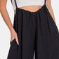 ZENANA Tie Back Suspender Jumpsuit with Pockets